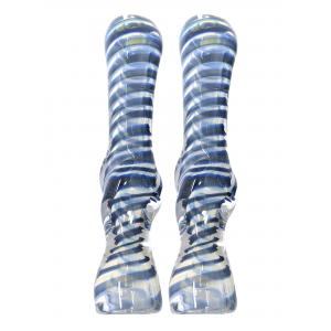 3.5" Silver Fumed Twisted Rod Swirl Art Chillum Hand Pipe - (Pack of 2) [RKP285] 